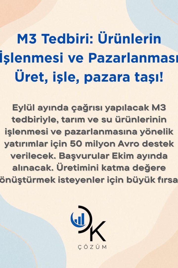 IPARD M3 Tedbiri ile Üret, İşle, Pazara Taşı